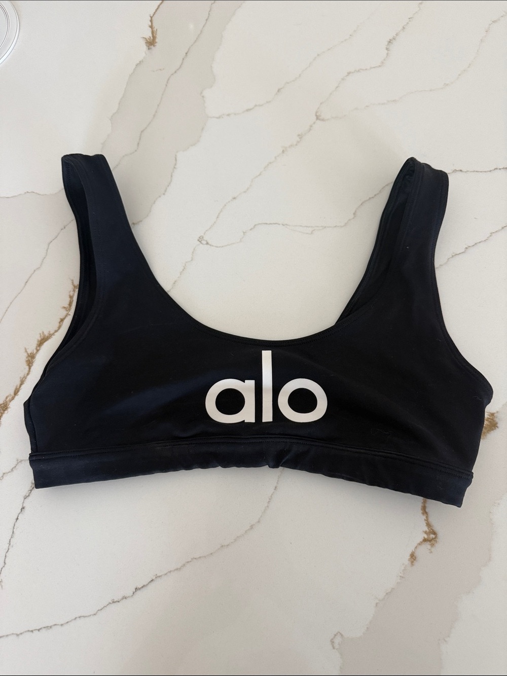 Alo Black Logo Sports Bra